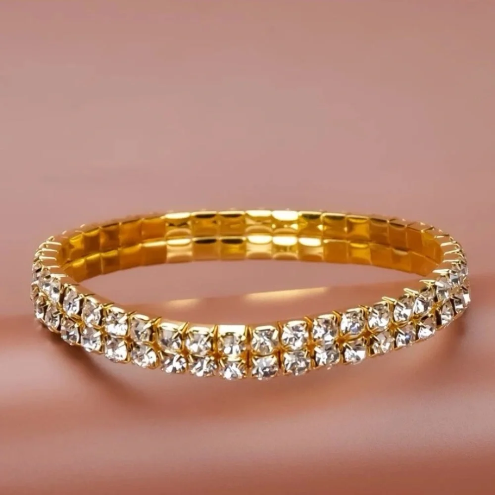 Glamorous Gold/Silver Rhinestone Bracelet